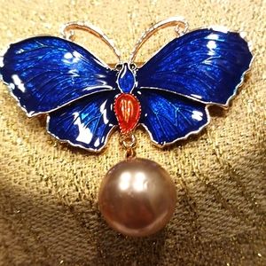 Blue Butterfly Brooch